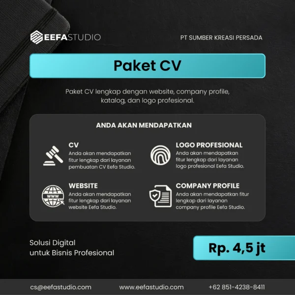 Paket Pendirian CV - Eefa Studio (CV, Website, Logo, Company Profile/ katalog)