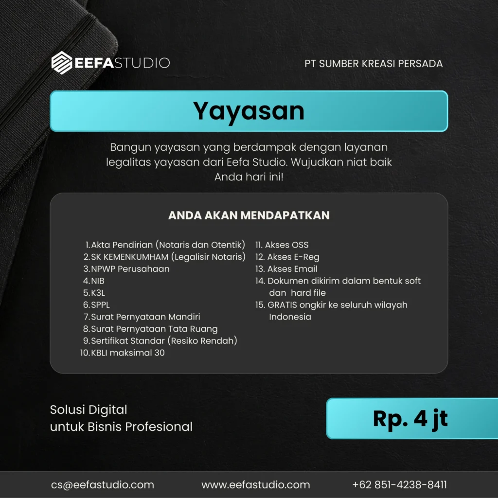 Pendirian Yayasan - Eefa Studio