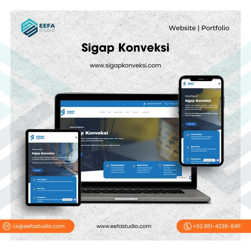 Porto Website Sigap Konveksi - Eefa Studio